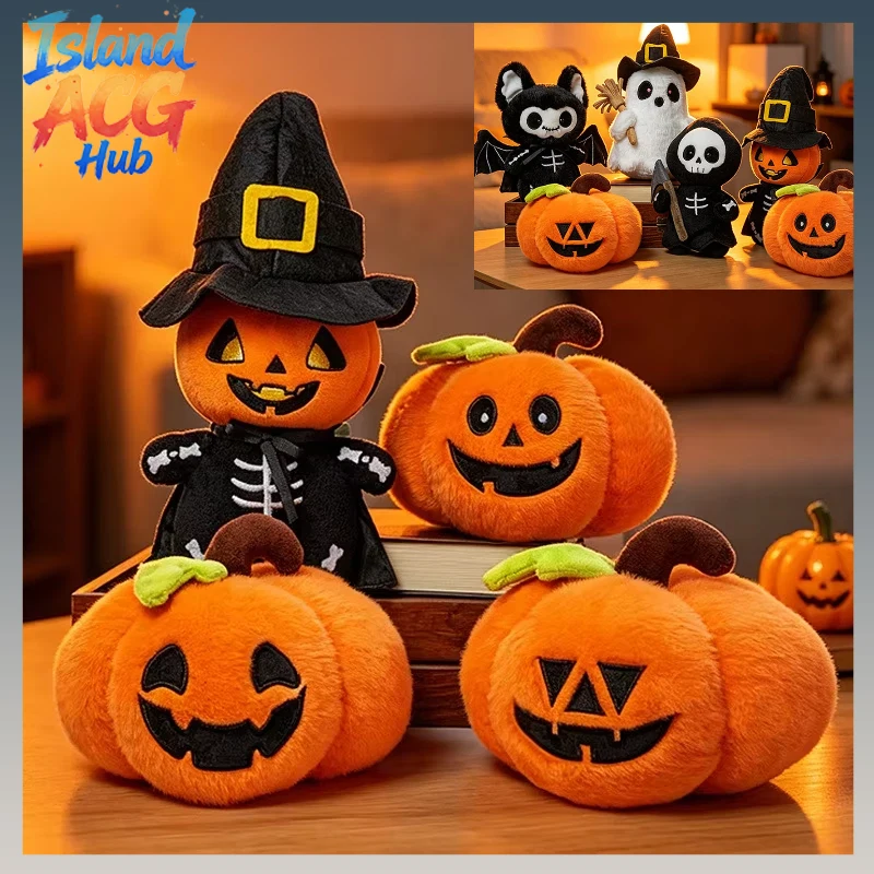 Halloween Skull Ghost Pendant Pumpkin Plush Toy Witch Bat Doll Holiday Party Decoration Bag Charm Kawaii Stuffed Animal Gift