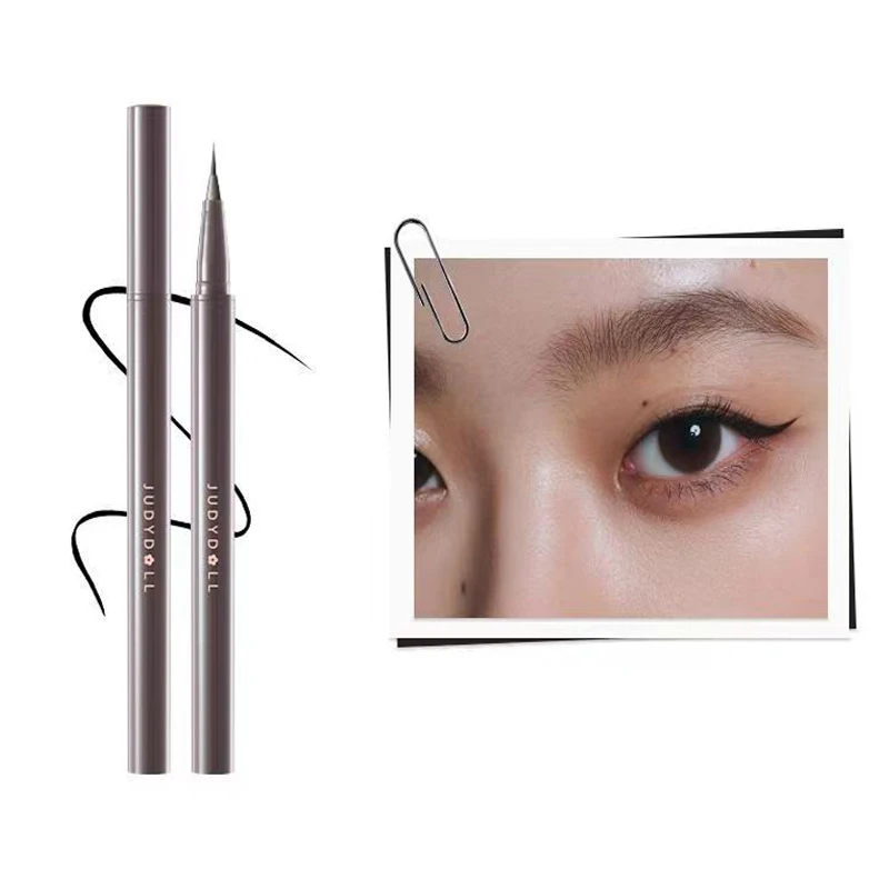 Judydoll caneta delineadora líquida preta, à prova d'água, maquiagem de olhos de longa duração, suave, superfina, lápis de olhos, cosméticos japoneses quentes
