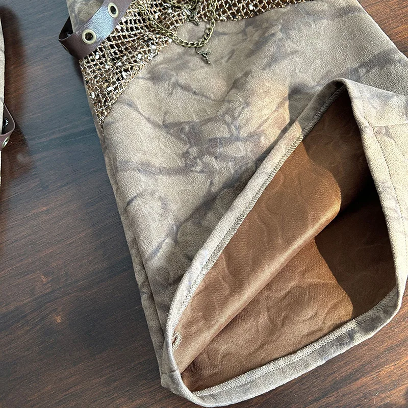 Bild 5: Vintage gealterte Denim-Beinwärmer mit schwerer Kettenverzierung für Mädchen, Gothic Punk elastische Beinwärmer, Neu