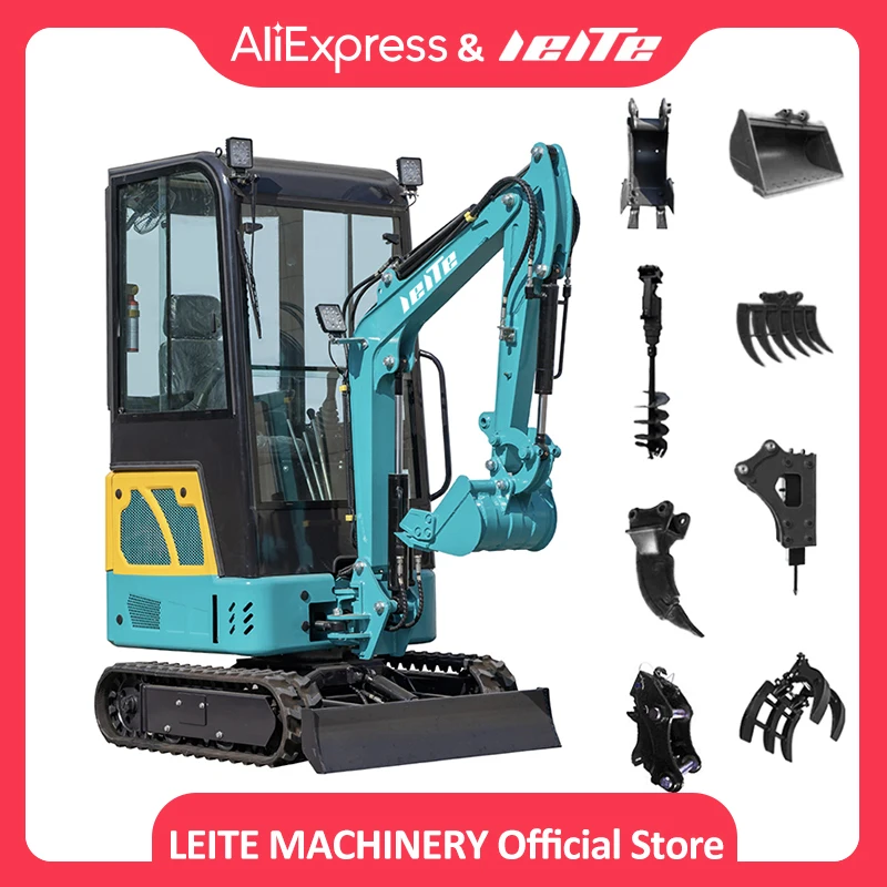 Multifunzione LT1015 Mini escavatore 1.5Ton motore Diesel Micro cingolato di alta qualità 1500kg piccolo produttore di escavatori spedizione gratuita