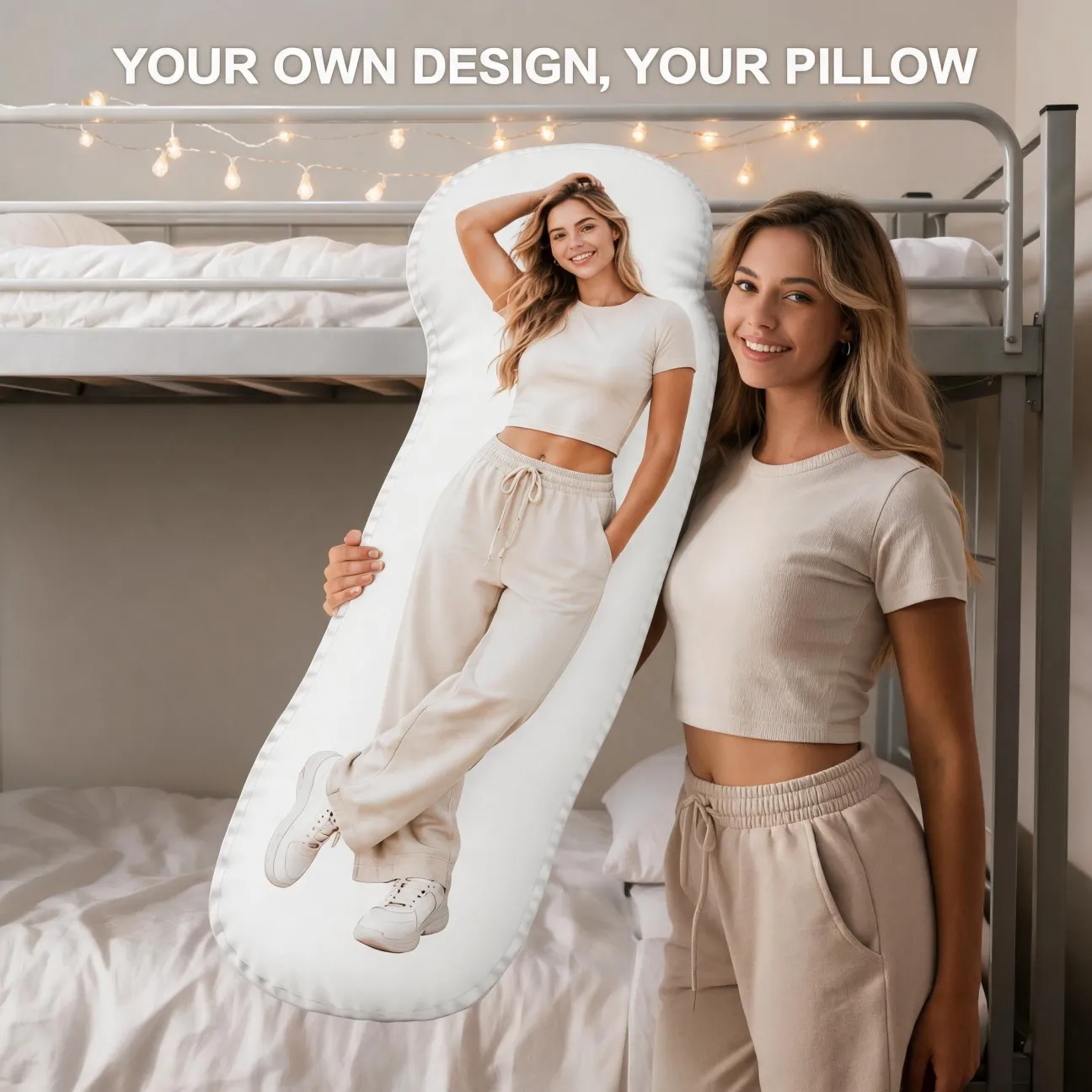 Custom Personalized Photo Shaped Pillow, Full Body Portrait Decorative Cushion, Unique Home Decor Accent for Sofa & Bedroom, Gif