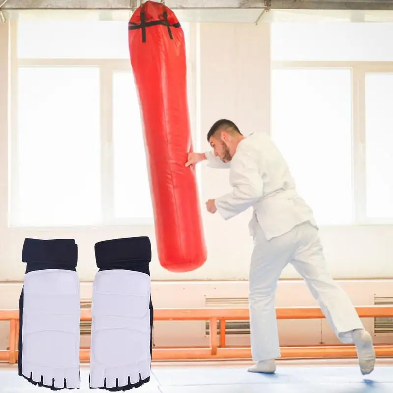 Taekwondo Sparring Luvas De Fita Mágica, Protetor De Pé, Almofada De Suporte De Tornozelo Respirável, Guarda De Pés Para MMA