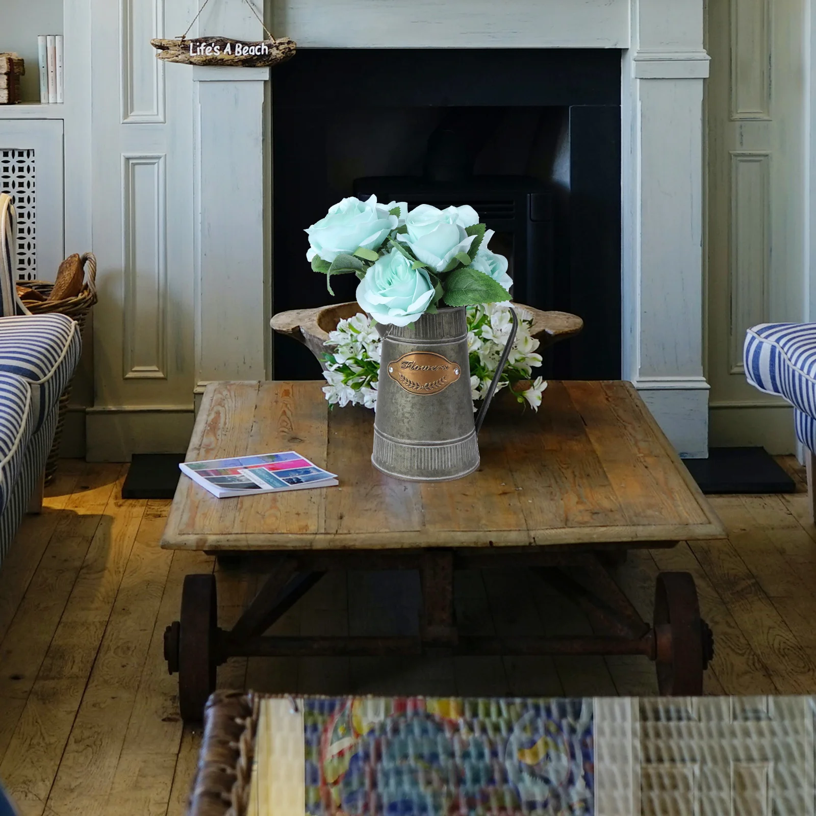 

Multi-Succulent Planter Iron Flower Pot Rustic Farmhouse Vase For Home Garden Decoration Pitcher Style Flower Container