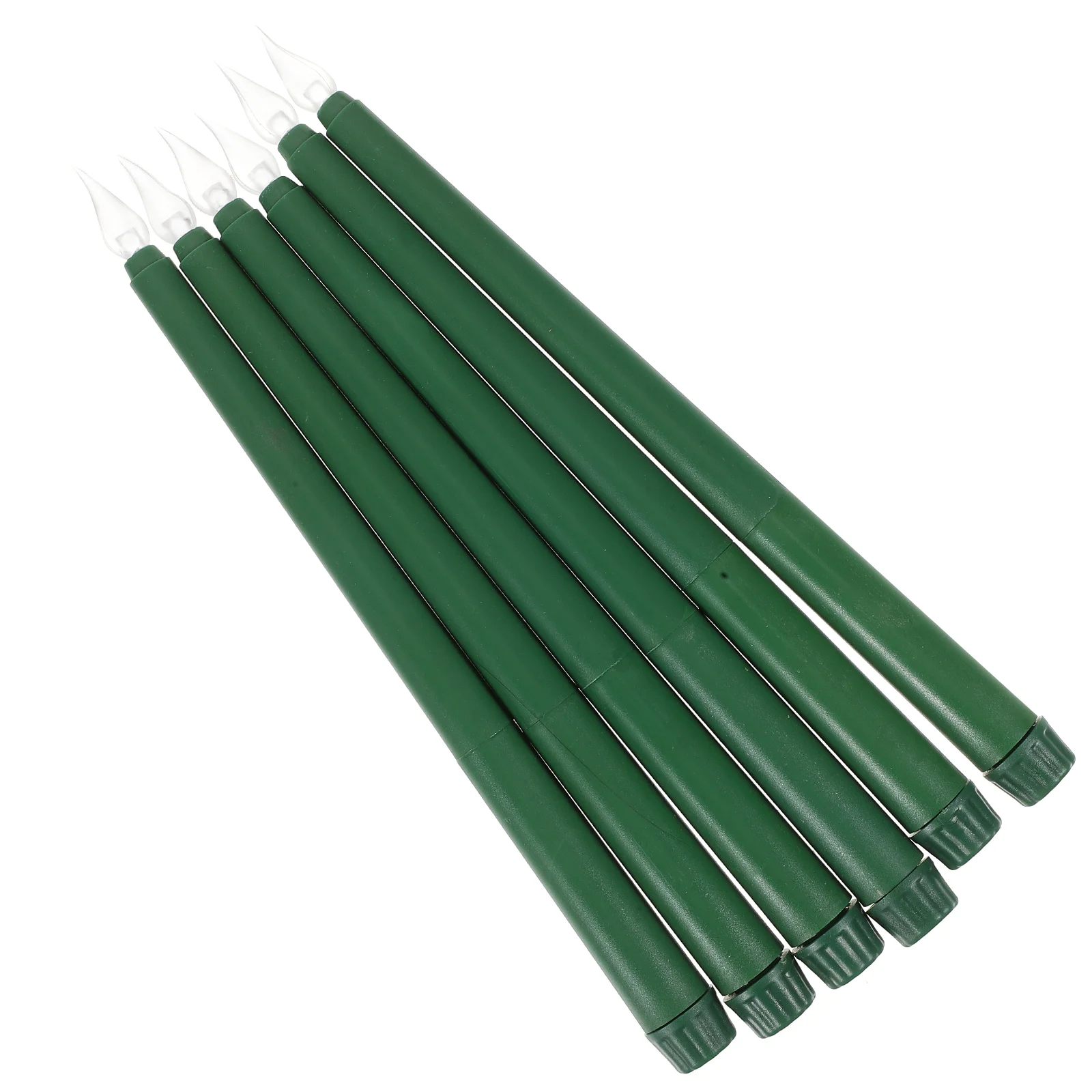 Colored Lights Candles LED Taper Candlesticks Flameless Christmas Decor Fake Green Holder