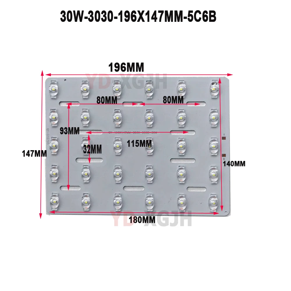 High Gloss Foot Tile Little Golden Bean 30W 40W 50W 60W Street Lamp Light Panel Repair Parts