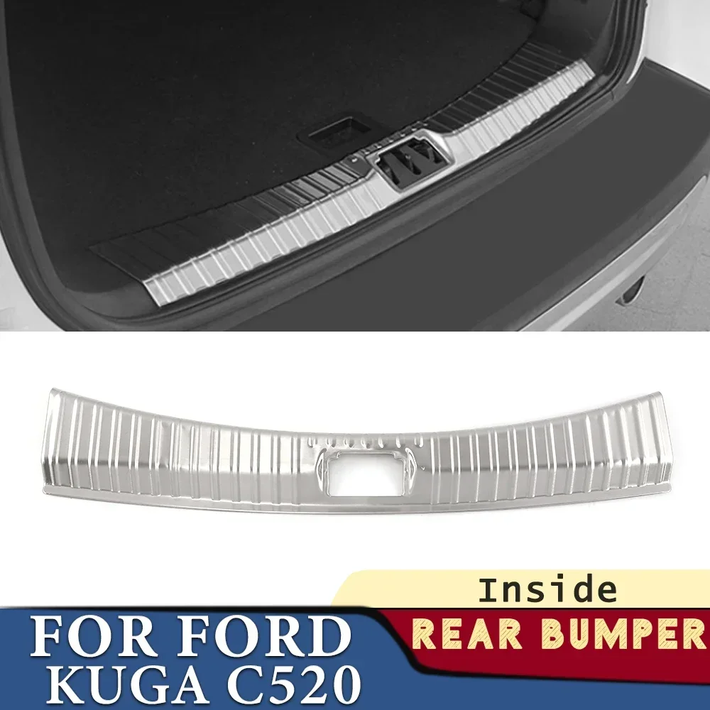 

Бампер багажника для Ford Kuga C520 2016 2017 2018 2019, автомобильные аксессуары, защитная крышка на заднее крыло из нержавеющей стали, наклейка, украшение