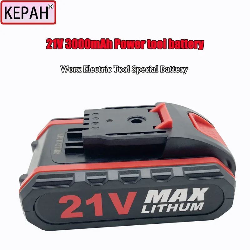 21V 3000mAh Rechargeable Lithium Ion Battery For Worx 21V 36VF 48VF 88VF Cordless Screwdriver Power Tools Replacement Battery