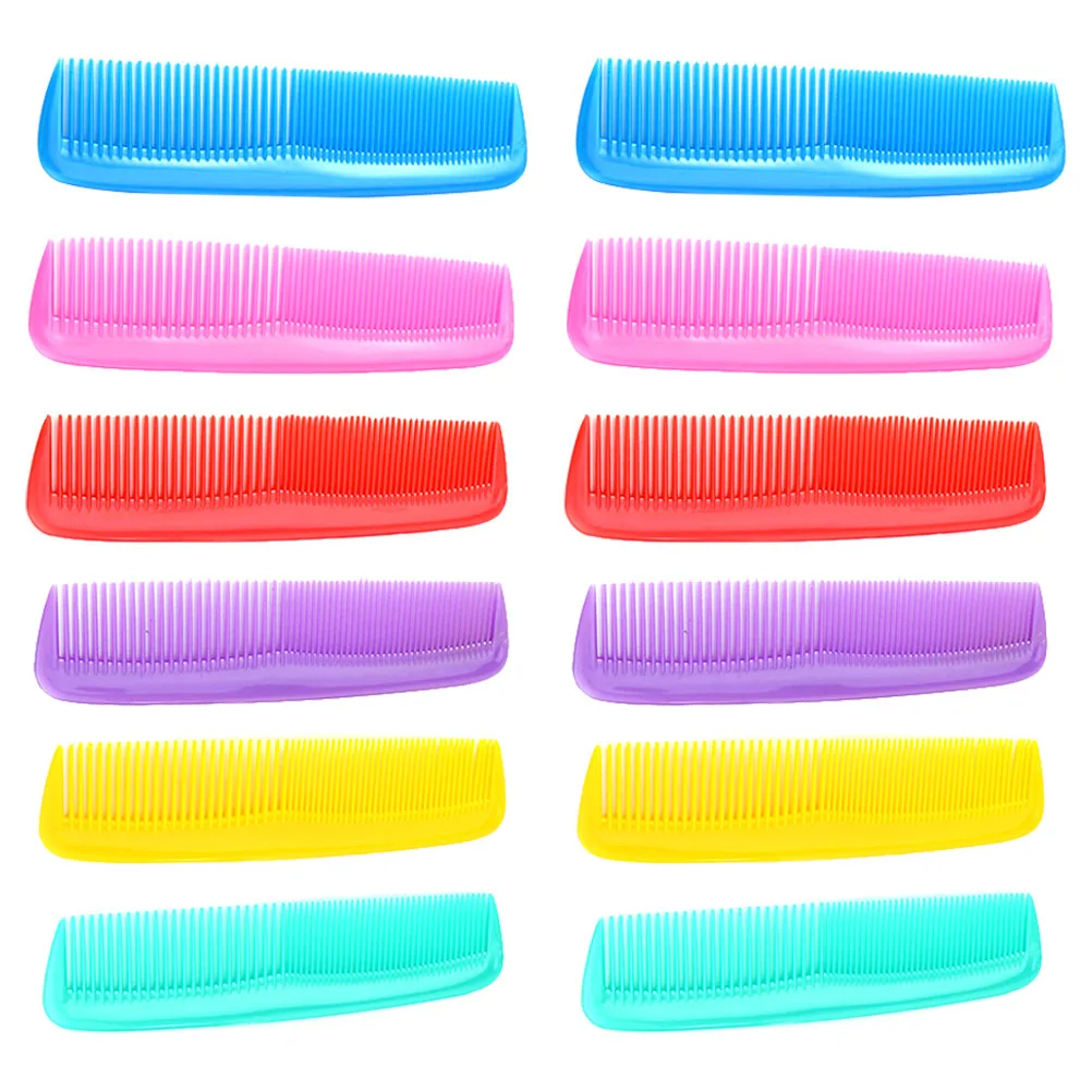

12pcs Mini Plastic Hair Comb Travel Size Portable Hairdressing Comb Set For Home Salon Hotel Durable Fine Coarse Teeth