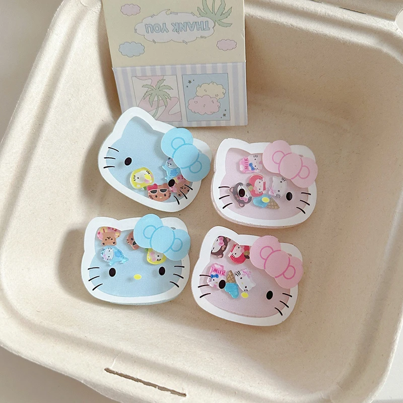 1/2Pcs Kawaii Sweet Sanrio Hello Kitty Spinka do włosów Cartoon Wszechstronna grzywka Spinka do włosów Modny klips boczny Modne akcesoria do włosów Prezenty