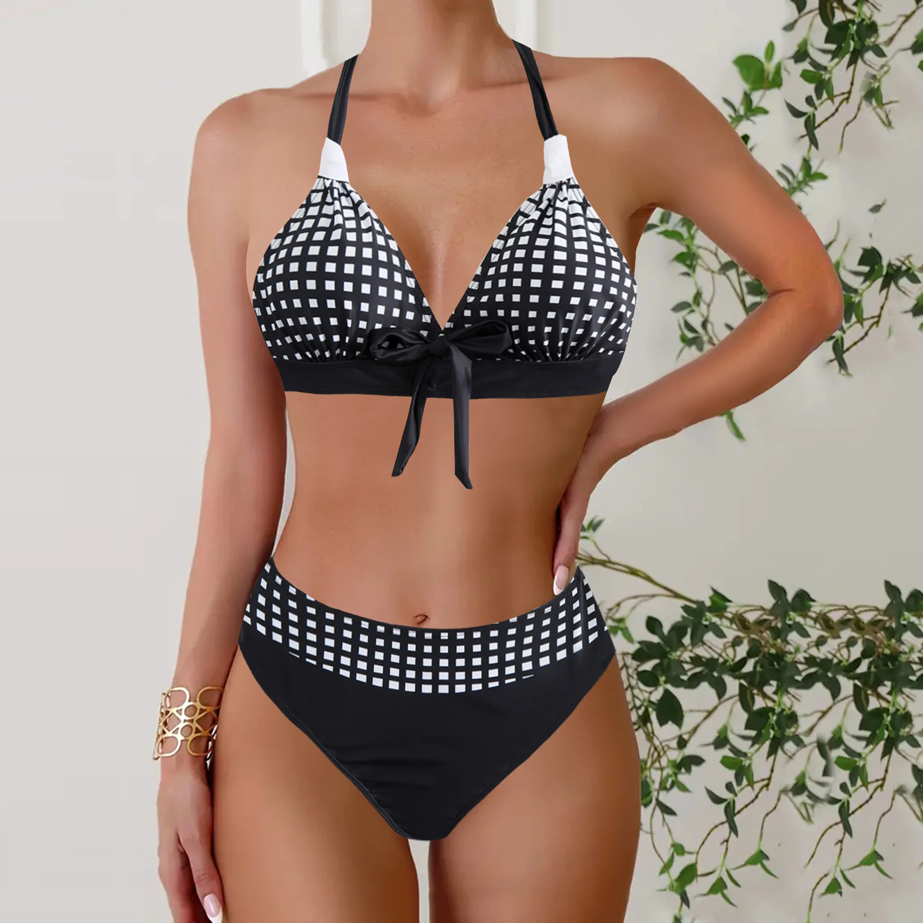 New 5XL Large Big Bikini Two Piece Set Fashion Swimsuits Women Summer Plus Size Swimwear High Waist Sexy Beachwear Bathing Suit