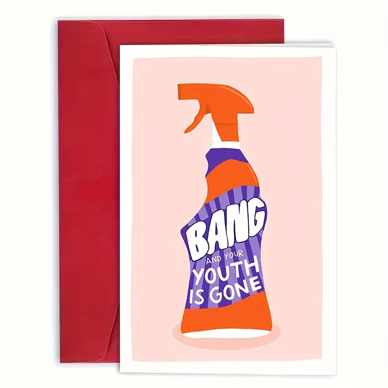 1PC BANG And Your Youth Is Gone Card You\'re Old Card Funny Birthday Card Sarcastic Rude Card Greeting Card With Envelope