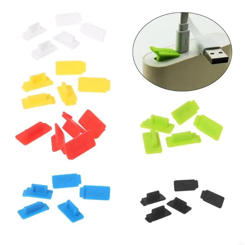 781E 5 Pieces Standard USB Dust Plug Port Cover Easy to Insert and Remove Protects Devices from Dirt Grime Durable