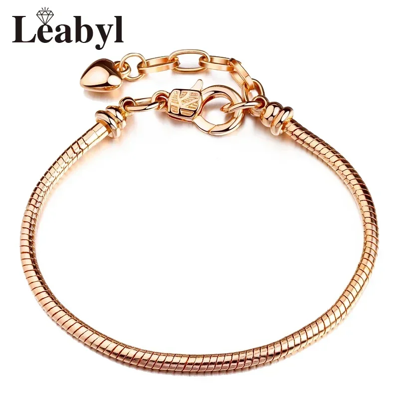 Not Fade Silver Color Basic Bracelets & Bangles fit Original Charm Bead Bracelet for Women Jewelry Gift