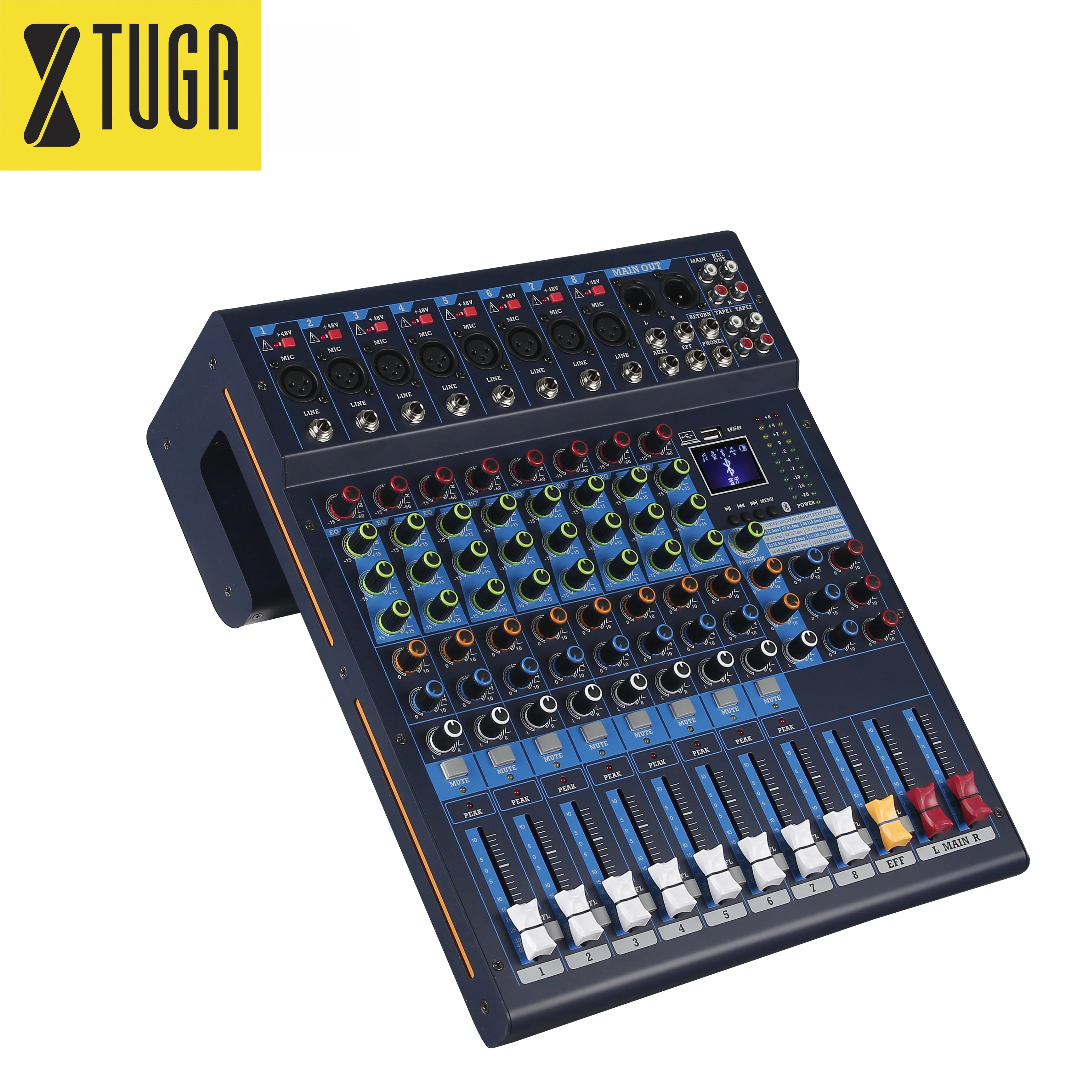 

Xtuga DRX-800 8 Channel Mixer Sound System Professional Stereo Dj Karaoke Controller Powered Audio Console Mixer