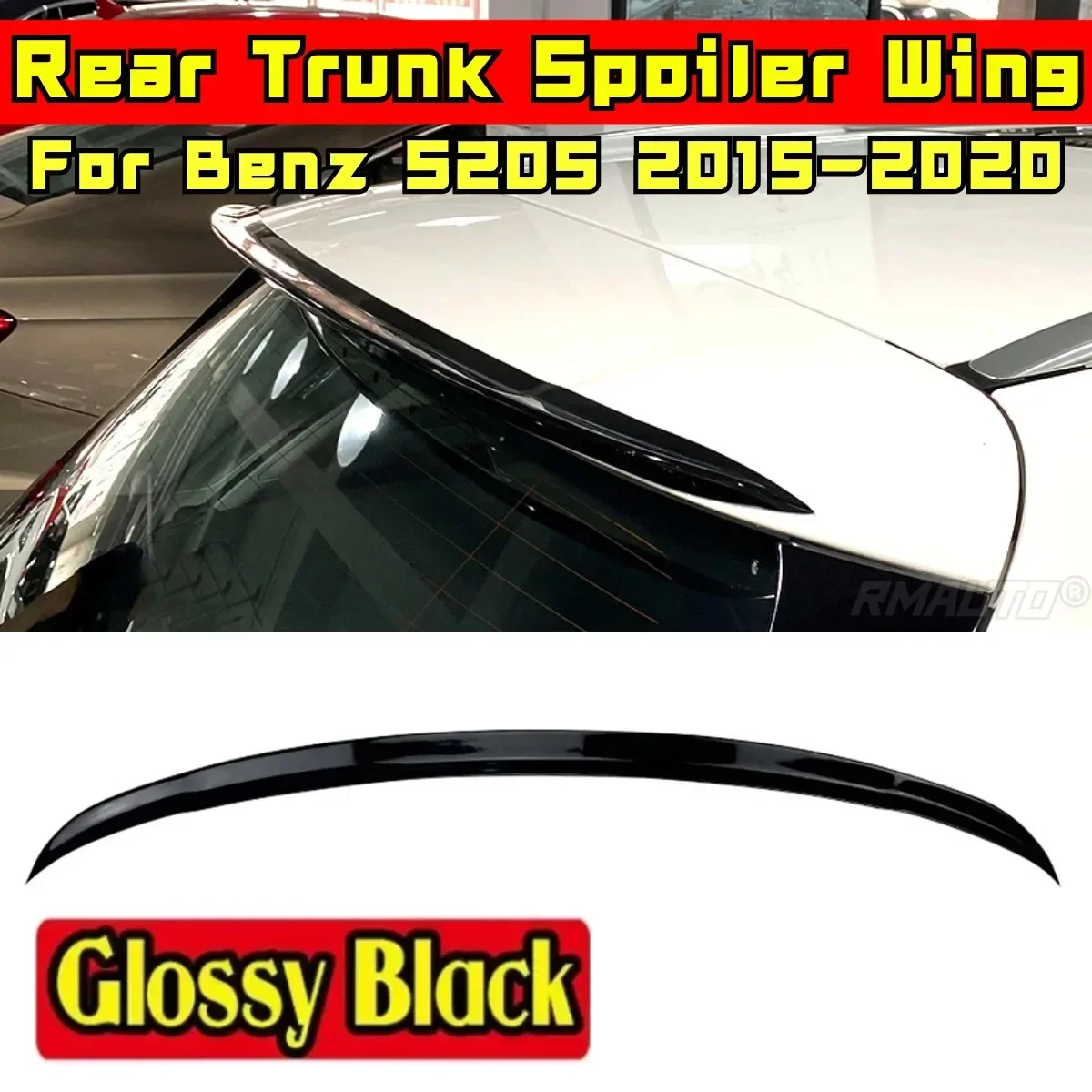 For Mercedes-Benz C-Class Wagon S205 2015-2020 Rear Spoiler Wing Exterior Part Gloss Black Car Rear Roof Spoiler Car Accessories