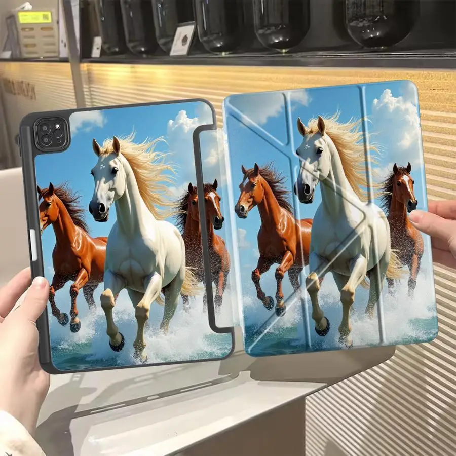 

Horses Running Holder Cover Tablet Case For iPad Mini 6 7 Pro 2025 Pro 11th 10th 9th 8th 7th 12.9inch Air 4 5 M3 M2 1 2 M4