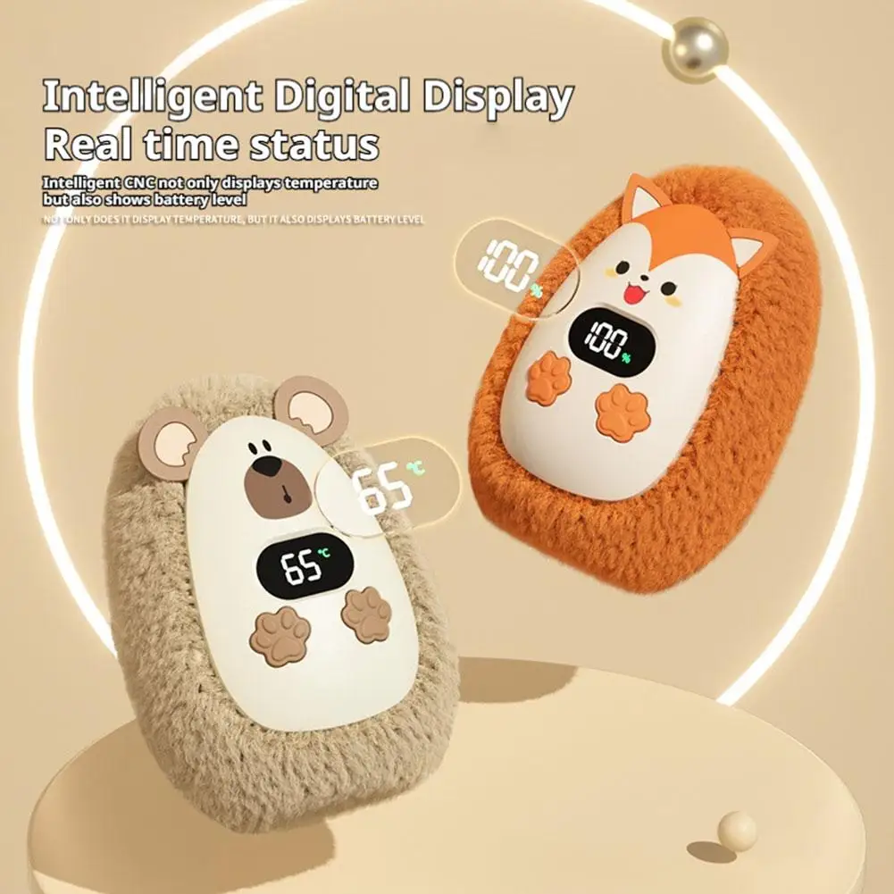 

Electric Plush Hand Warmer 3 Speed Temp Control 1200mAh Long Battery Life Compact Portable Winter Pocket Gift Hand Warmer