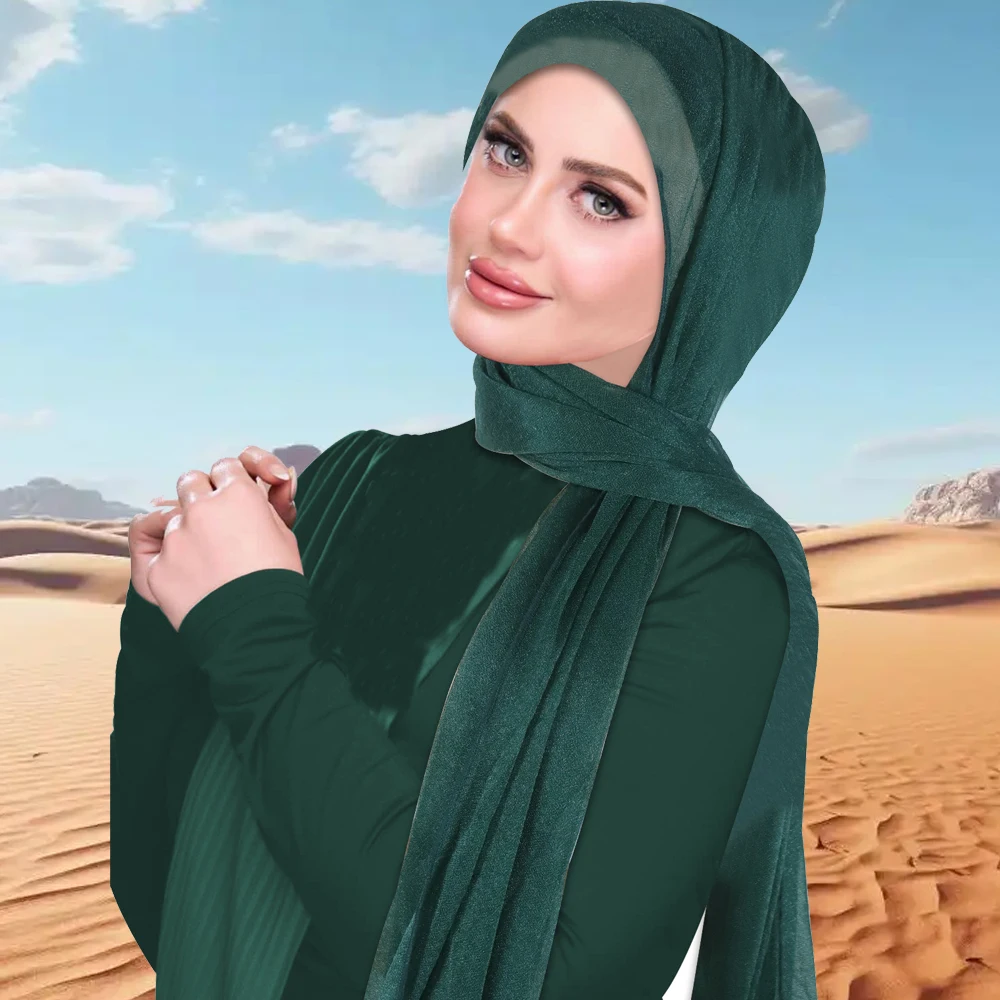 

New Fashion Scarf Long Glitter Shawl Shiny Scarves for Women Headscarf Muslim Hijab Wrap Bandanas Bufanda Foulard Turbante Mujer