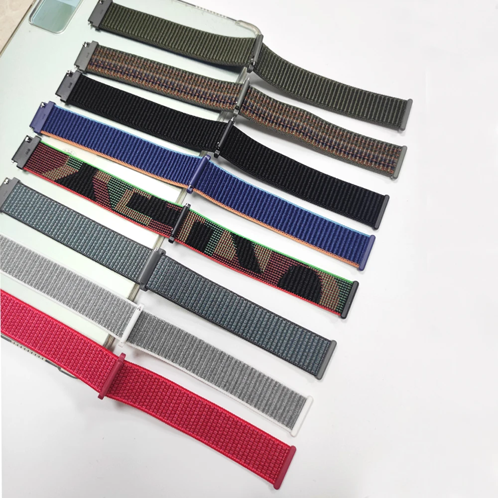 2PCS Nylon Loop Strap For Amazfit Active 2 3 Max 22mm 20mm Watchband for Amazfit Bip 6 5 3 Pro/GTR 4 3 Pro/GTS 4 Mini 2 2e Belt