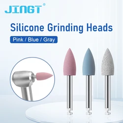 JINGT-silicone cabeças de moagem dental, polimento de alta velocidade, compatível com a maioria das reduções, 10 peças, rosa/cinza/azul