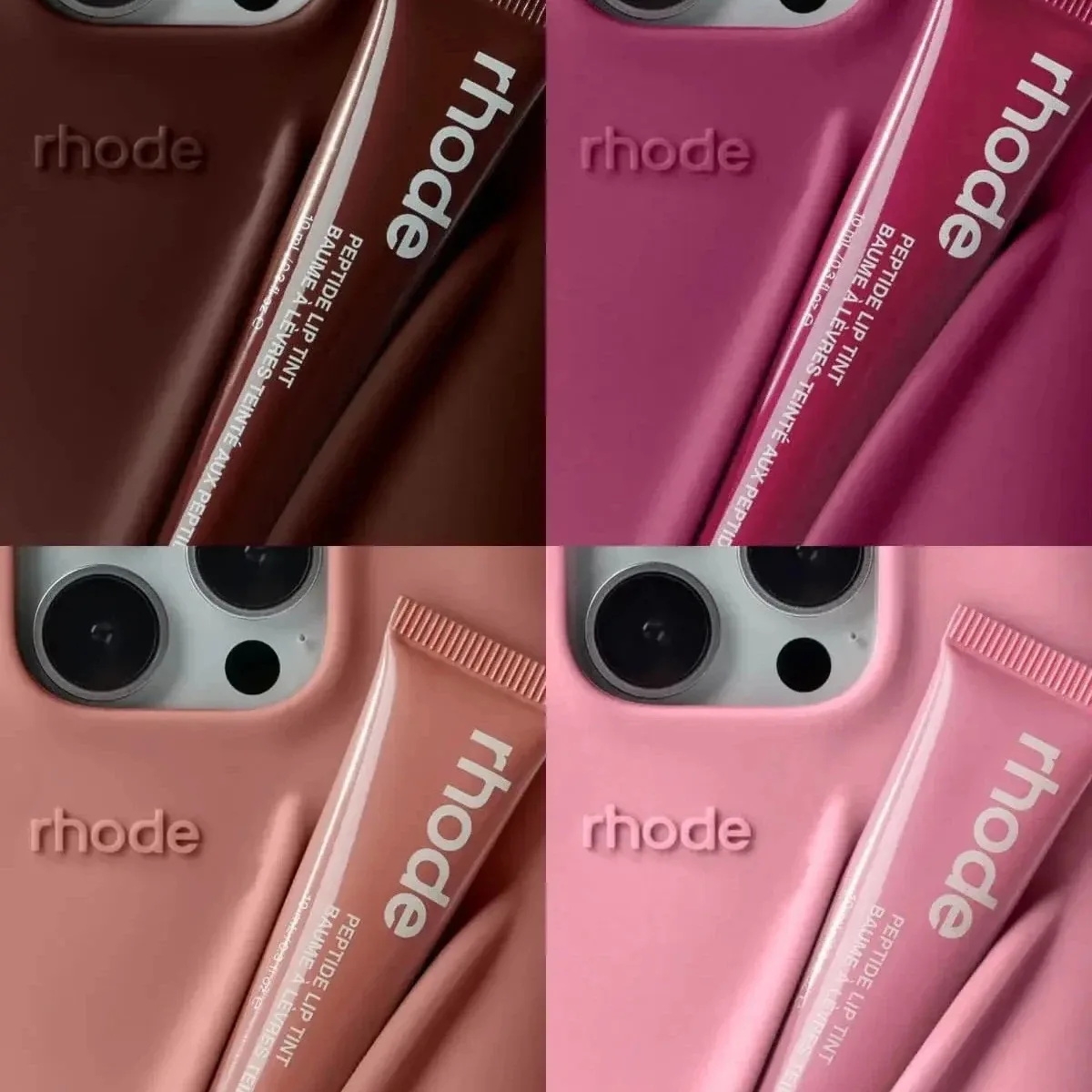 2024 Autumn Limited Edition Rhode Portable Case for iPhone 16 15 14 13 12 11 Pro Max Bubble Silicone Lipstick Gloss Phone Cover