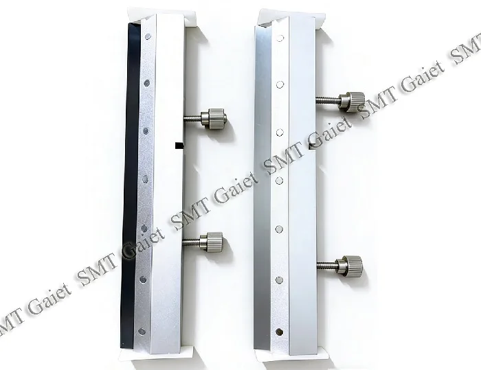 

DEK Squeegee Holder 170mm,200mm,250mm,300mm,350mm,400mm,440mm,483mm,510mm,535m,580mm,610mm 60 deg. 6mm Overhang for DEK Machine