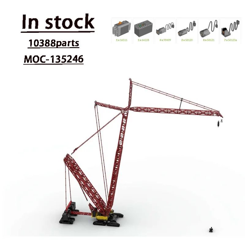 

MOC-135246 Jumbo Construction Гусеничный кран для тяжелой промышленности SCC40000, модель строительного блока 10388, детали строительного блока, детские игрушки