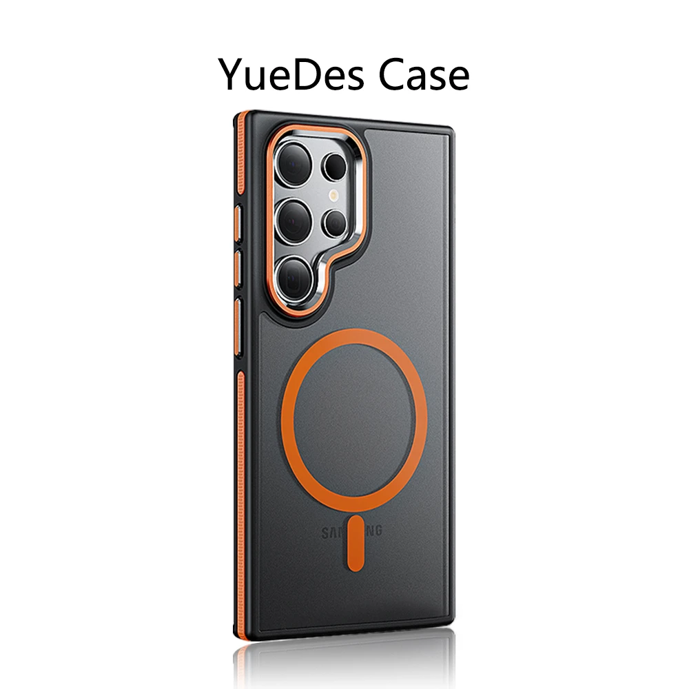 Luxury Matte Translucent Magnetic Armor Case For Samsung Galaxy S26 Ultra S25 S24 FE S22 S23 Plus Wireless Charge Non-slip Cover