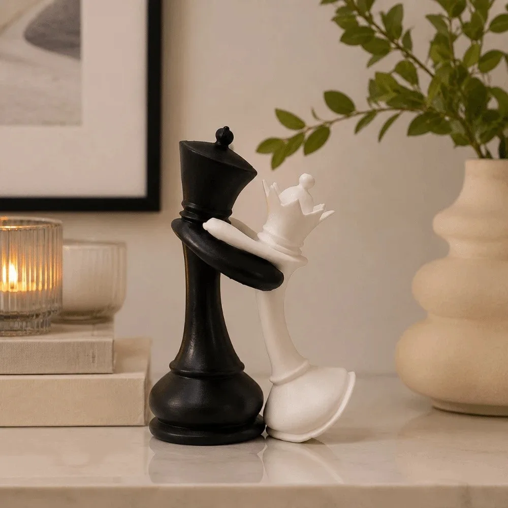 3D Printed Chess Statue Home Decoration Couple Gifts King And Queen Statue Funny Sculpture Desktop Ornaments Home