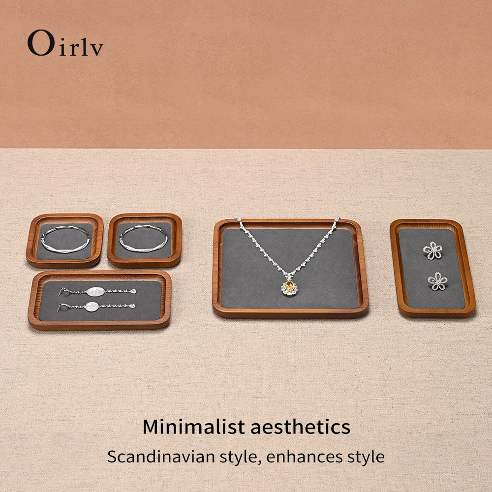 Oirlv Solid Wood Jewelry Tray for Necklace Bracelet Watch and Ring Storage Jewelry Display Case; Perfect for the Entryway Gift