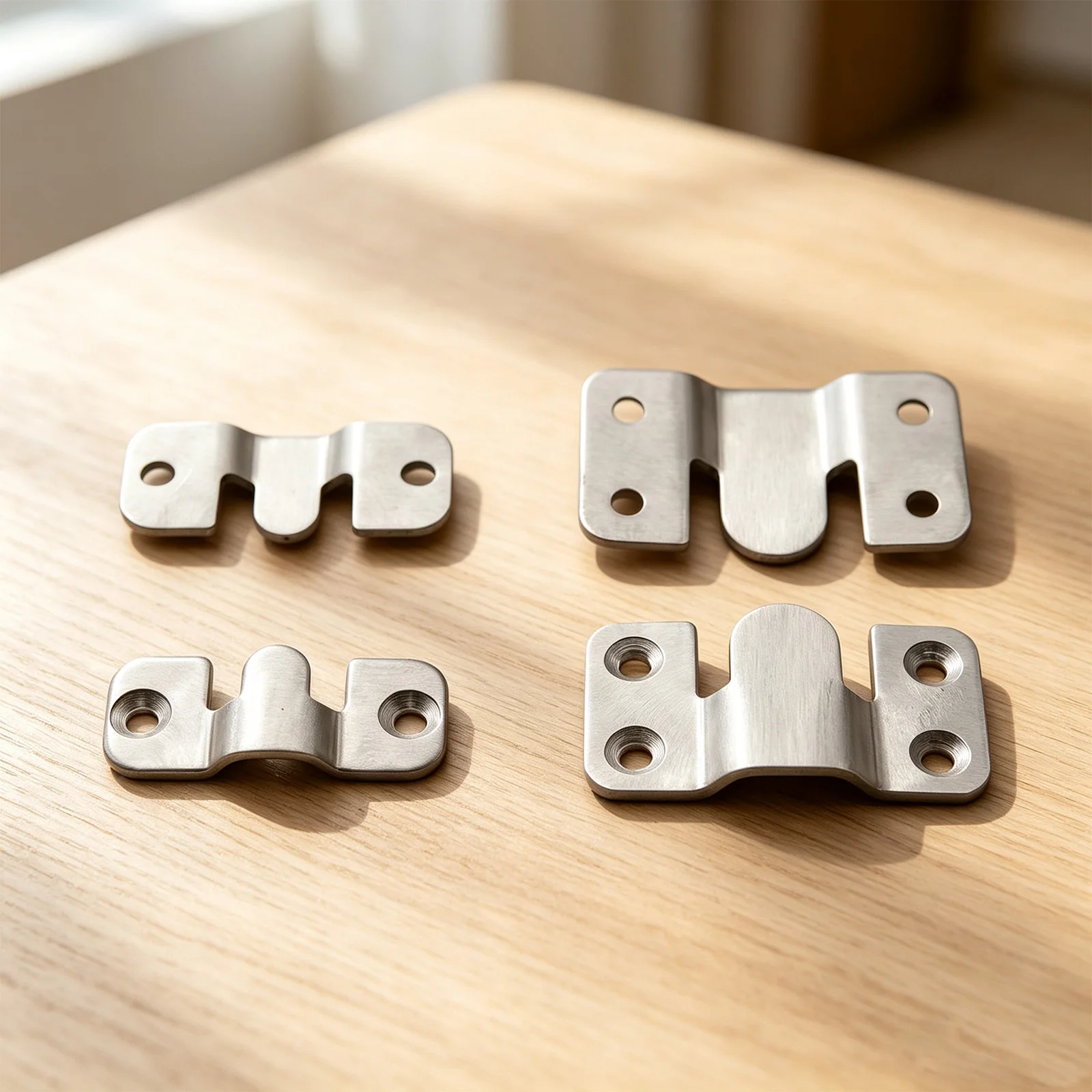 Stainless Steel Bed Rail Brackets, Heavy Duty Bed Frame Connector Hardware, Interlocking Bed Rail Fastener for Wooden Beds