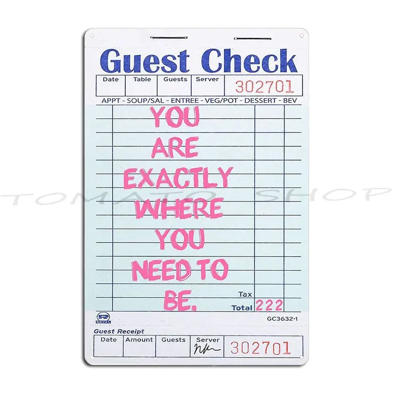Guest Check Nikkisbling Metal Sign Cinema Create Wall Decor Designing Tin Sign Poster