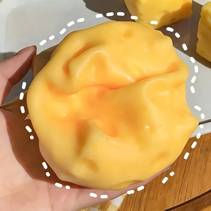 1PC Giant Cheese Squeeze Toy Extra Large Size Cheese Squishy Fidget Toys Slow Rebound Shapeable Venting Ball for Adults Gifts image 4