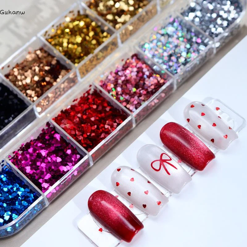 

[WHB]Sparkling Heart Nail Glitter Sparkling Pentagram Nail Decoration Nail Salon Design Cute Accessories DIY Nail Art Design