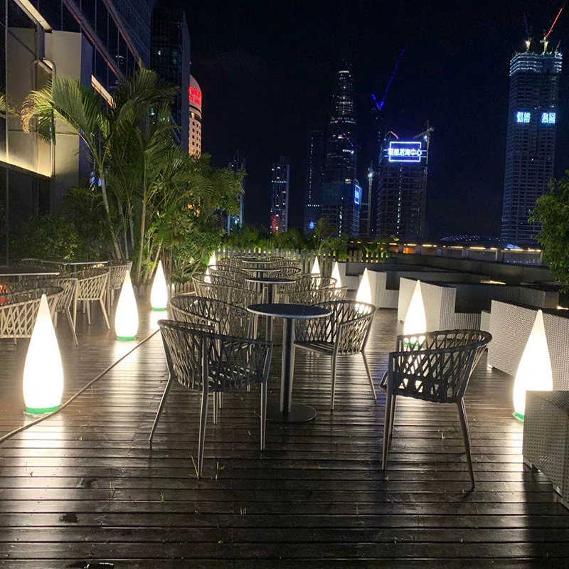 

LED luminous water drop light painted pattern bar restaurant decorative atmosphere PE plastic waterproof solar lawn light