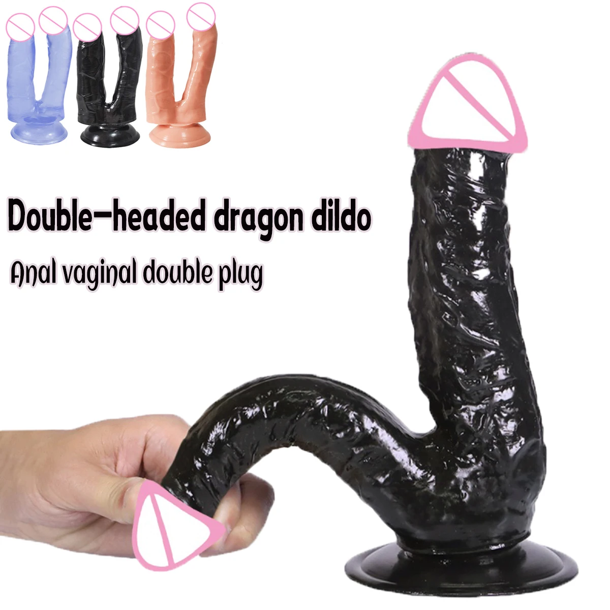 Double Head Realistic Dildo Butt Plug Strap On For Men And Women Flexible Big Dick Penis Suction Cup Dildo Anal Sex Toys Lesbian