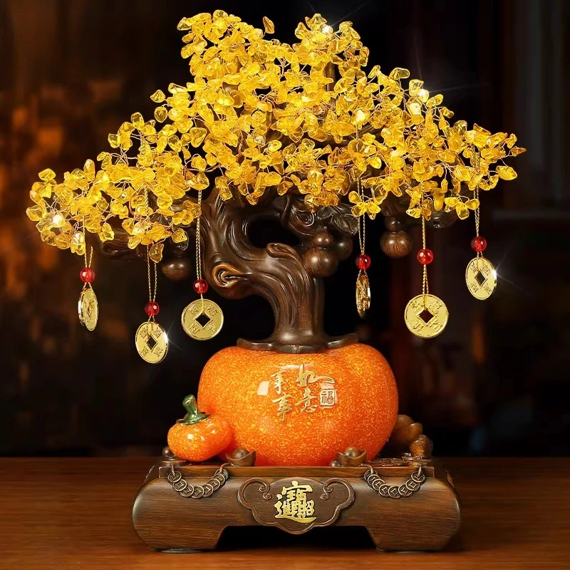 Lucky Persimmon Ornament Fortune Attracting Home Decor for Living Room Entryway Figurines Elegant Office Decoration Crafts