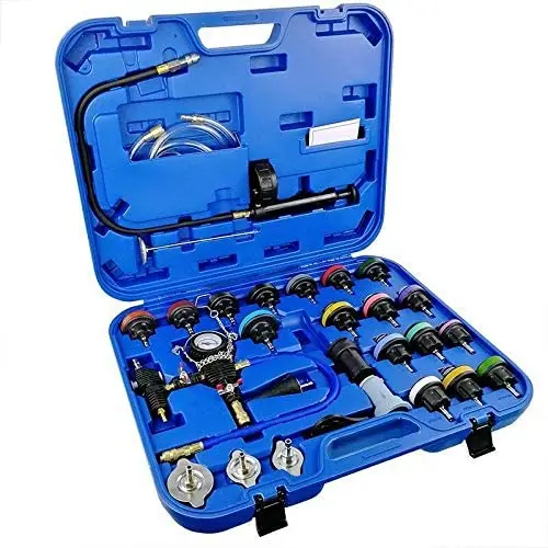 28pcs Car Radiator Pressure Tester Vacuum-Type Cooling System Water Tank Detector Refill Kit