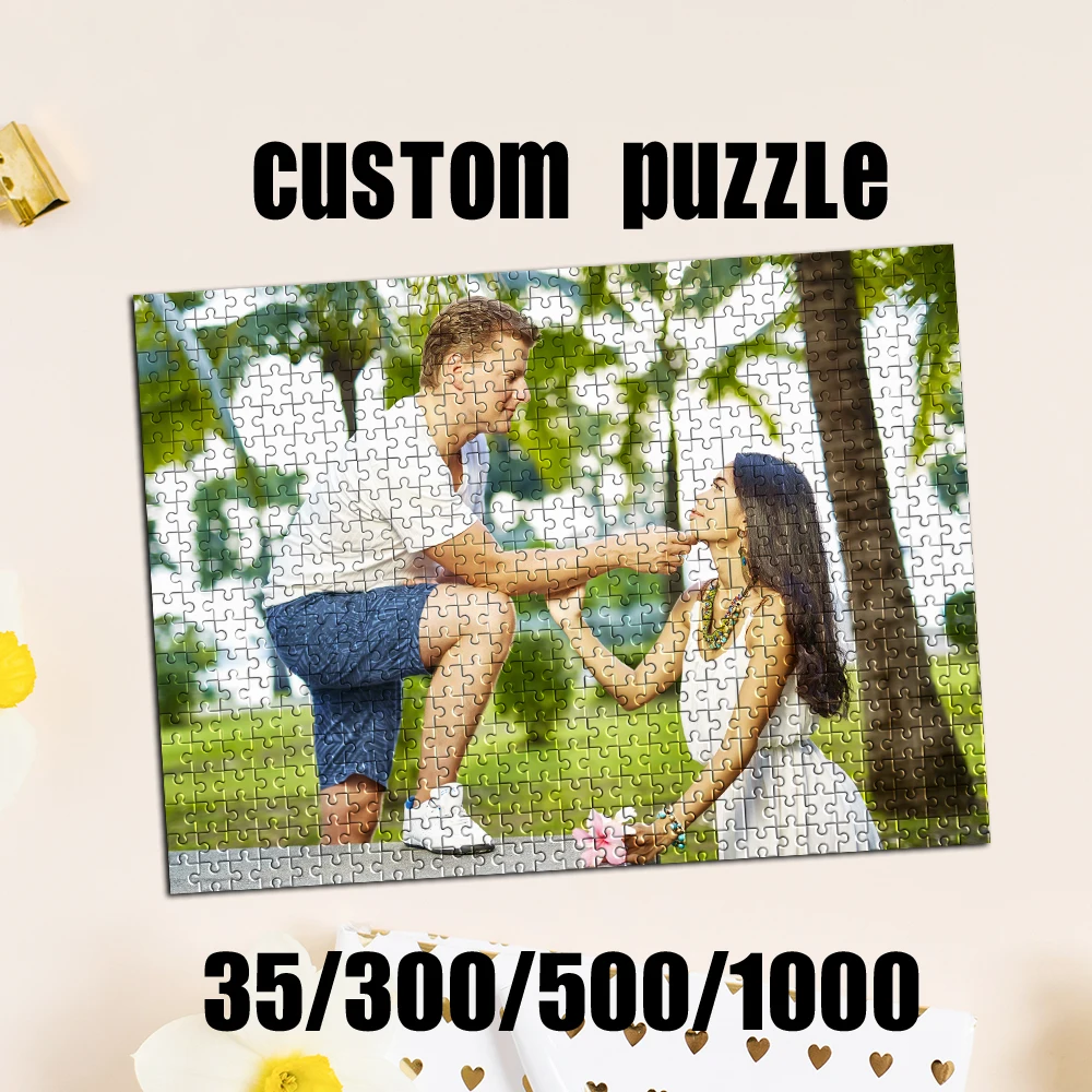 35/300/500/1000pcs Personalized Custom Photo Puzzle Couple photo Funny Adult Leisure Toys Gift