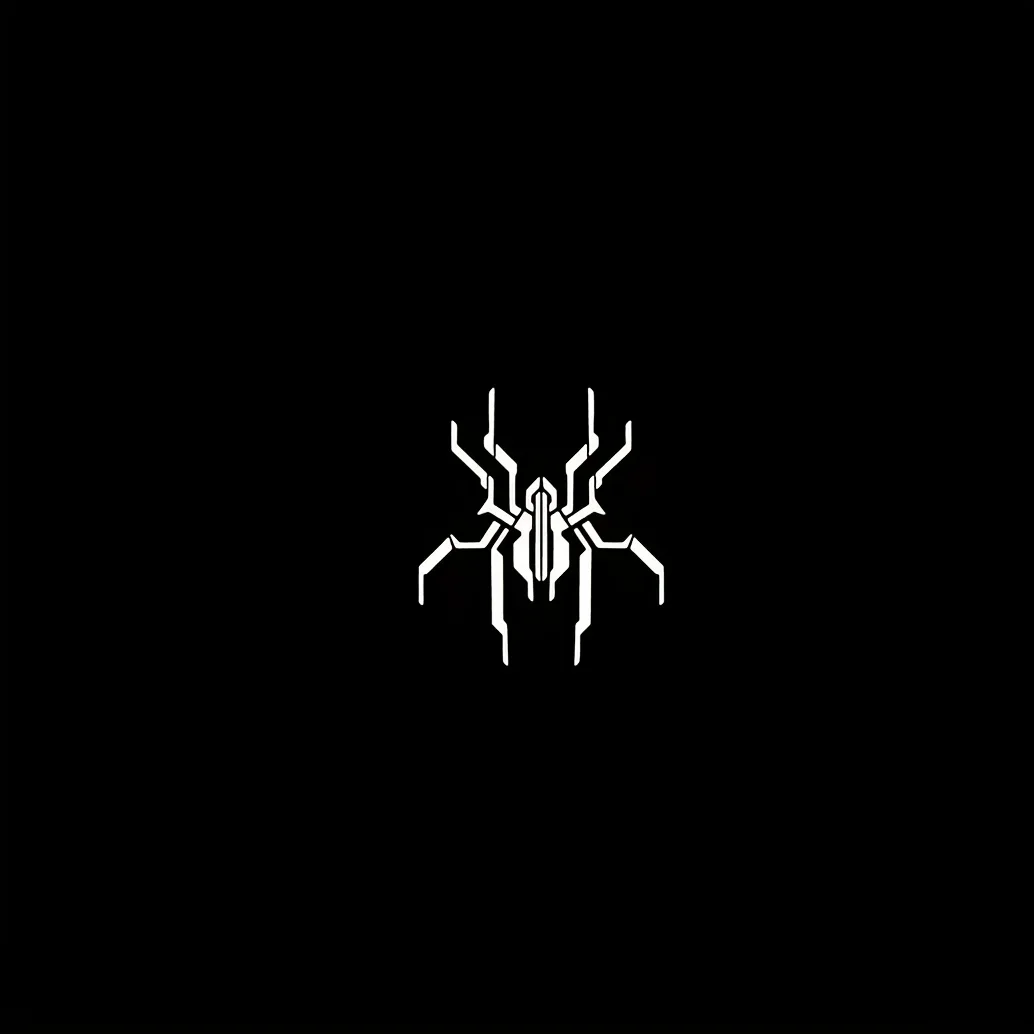 1PC Cyber Spider Sticker, Sleek White Decal for Laptops, Cars, Ideal for Sci - Fi & Edgy Style Lovers
