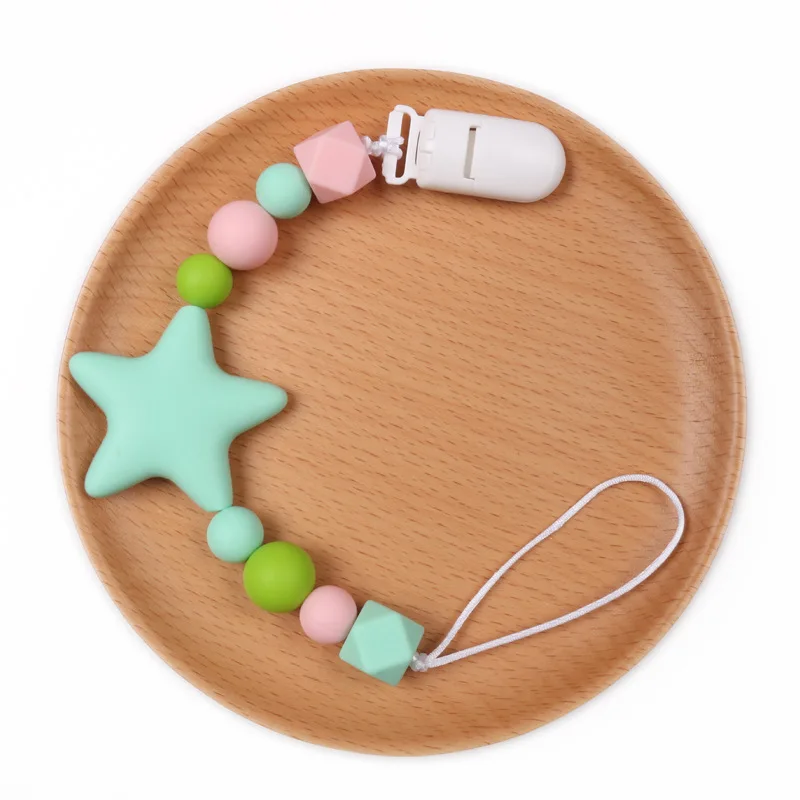 シリコーンスタービーズベビーおしゃぶりクリップチェーン乳首ホルダー幼児おしゃぶり歯固め必須の歯ケアアクセサリー幼児用