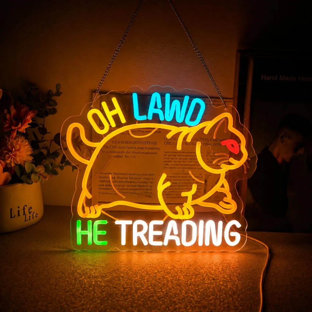 Funny Cat Neon Sign USB LED Wall Light Dimmable for Living Room Bedroom Pet Cafe Game Room Store Men Cave Birthday Gift Decor