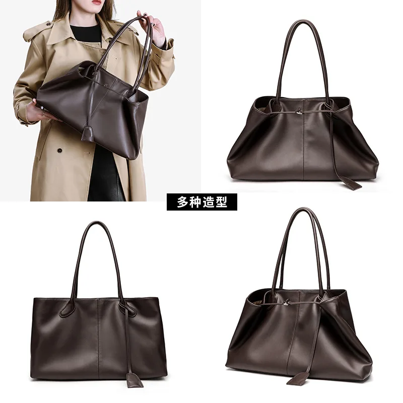 Genuine Leather Designer Tote Bag Large Capacity Crossbody Handbag Versatile Shoulder Bag Factory In Stock European American Ret