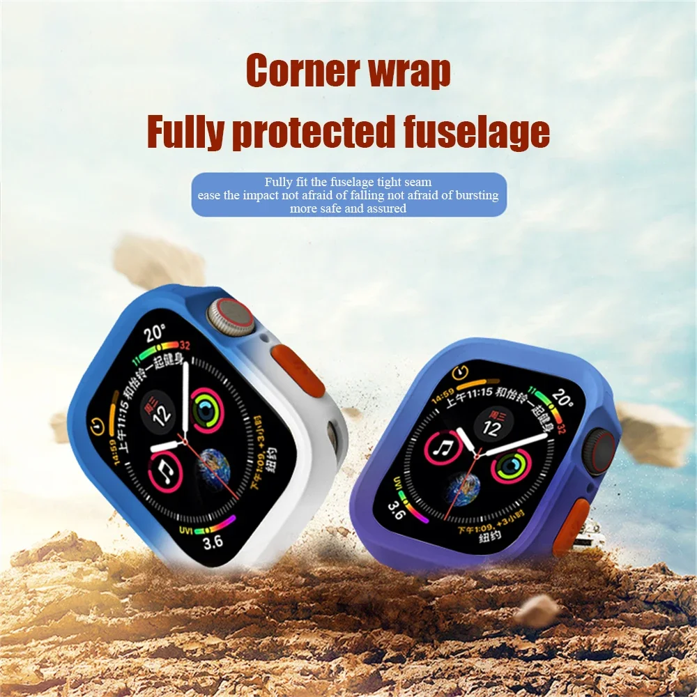 TPU Protective Cover For Apple Watch Series 9 8 Ultra 49mm 7 41mm 45mm Bumper Frame Shell Cases For iWatch 8 6 5 SE 40 44mm Case