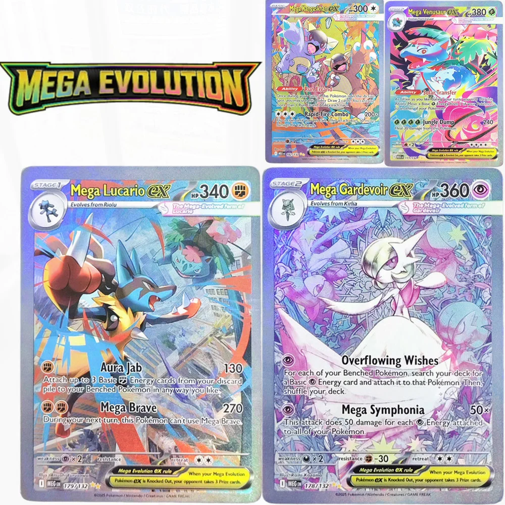 

Коллекционная карточная игра Pokemon, английское издание, набор Mega Evolution Me01, входит коллекция Mega Gardevoir Venusaur Lucario Ex