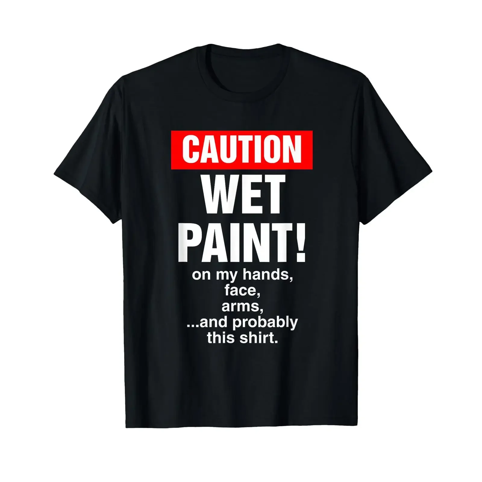 T-shirt rétro unisexe pour peintre, avec motif « Attention, peinture mouillée », style vintage, vêtements de créateur délavés