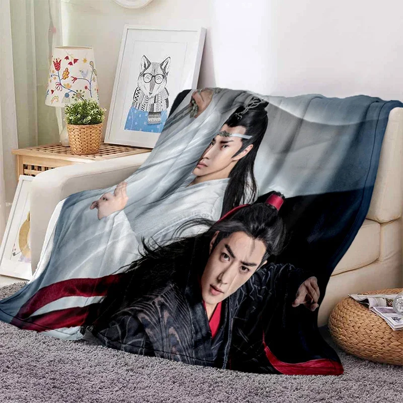 Drama The Untamed xiao zhan wang yi bo Soft Throw Blanket Throw Blanket Soft Cartoon Printed Bedspread Bedspread Sofa Gift