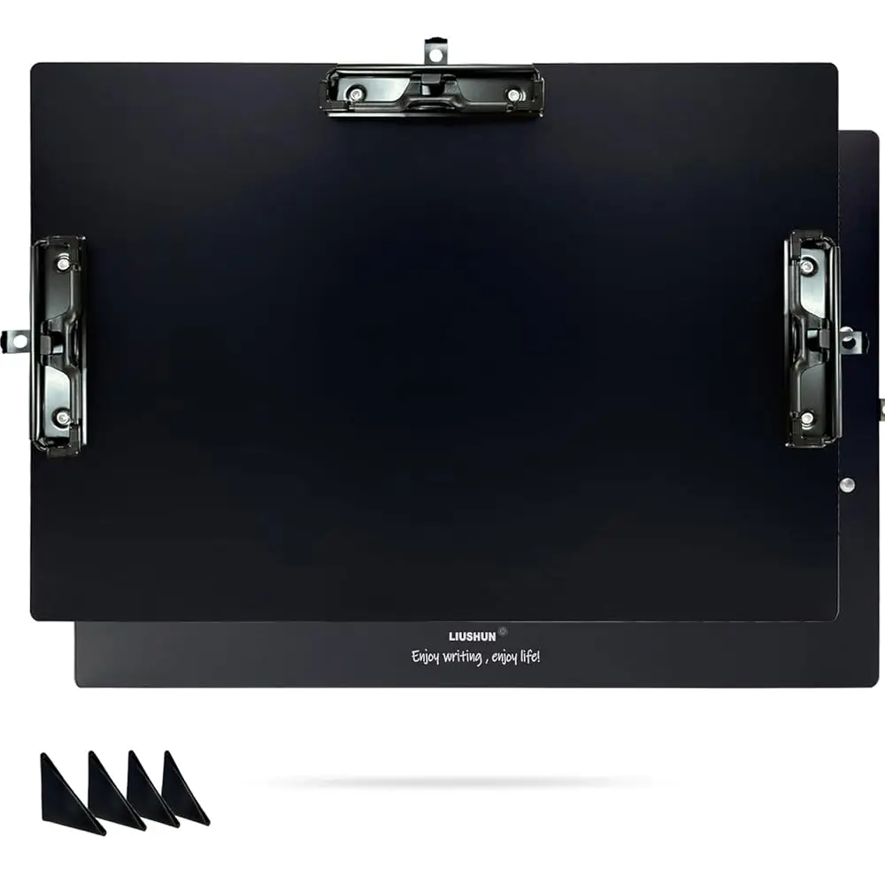 

Aluminum 11x17 Clipboard A3 Metal Stainless Hangable Clipboards with 3 Clips Art Pen Holder Extra Large Clip Board for Busine