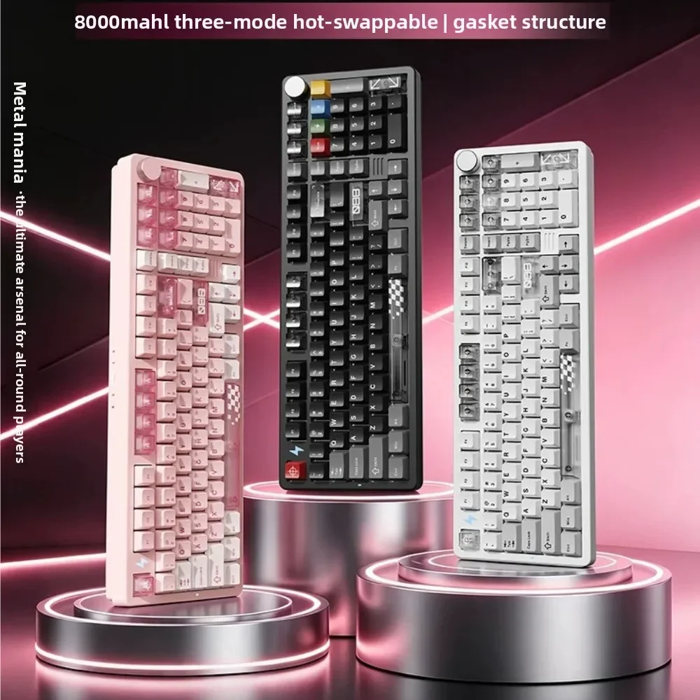 YUNZII AL98PRO Triple Mode Wireless Mechanical Keyboard 100 Keys Custom Switches Hot Swappable RGB Backlit for Gaming and Office