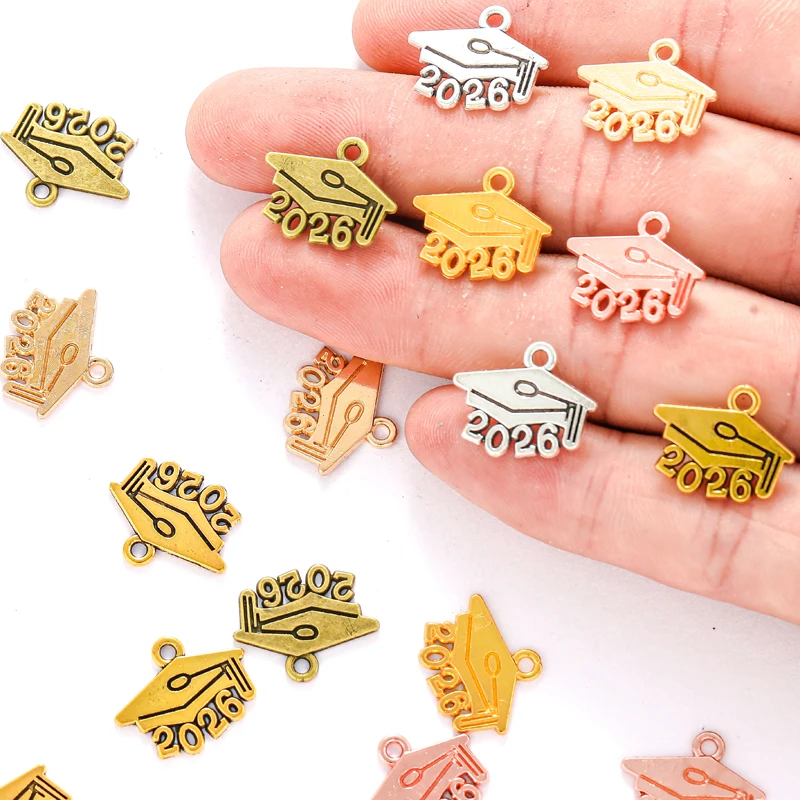 Letter Charms 30pcs/bag 2026 2025 2024 Year Pendants DIY Jewelry Making Findings DIY Handmade Craft 13x9mm S107